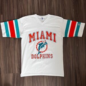 Logo 7 Miami Dolphins Vintage Single Stitch T-Shirt Cotton Poly Blend size XL